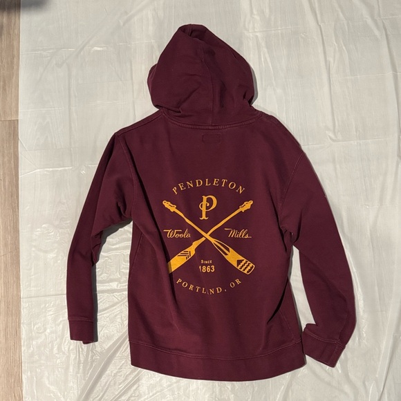 Pendleton Maroon Hoodie with Gold Accent - Picture 3 of 3